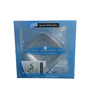 Glade Holiday Holder For Scented Oil Candles Silver Glass Holder Only